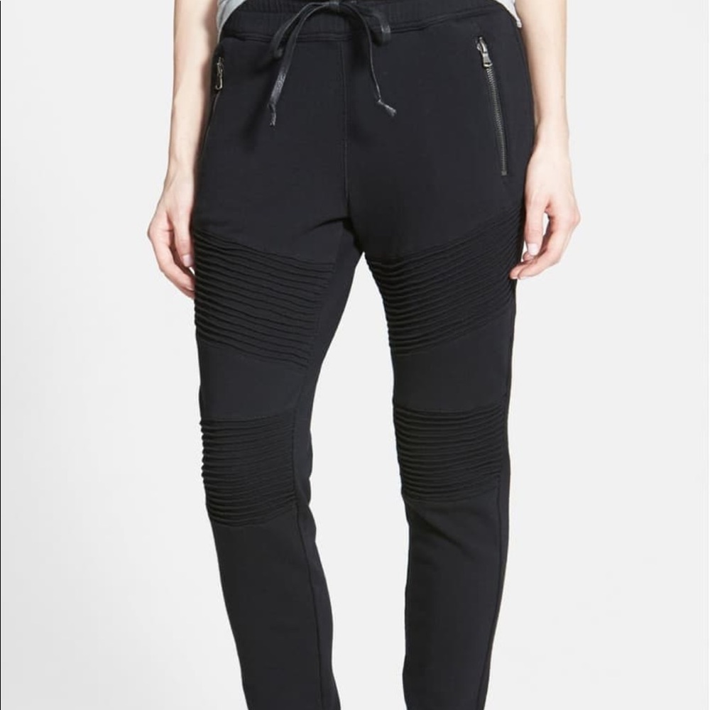 Hudson Black Avery Moto Sweat Pant Joggers S